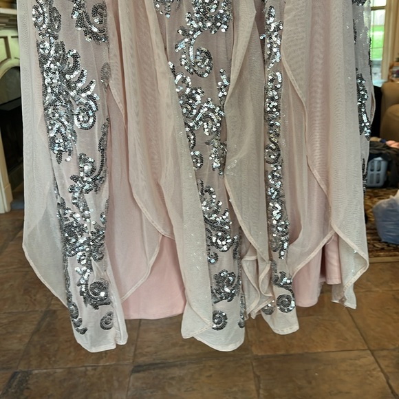 NWOT R & M Richards champagne colored sequined gown size 10 - Picture 7 of 14